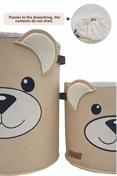 mordesign Storage Box, Closet Laundry/Toy Organizer, Small Dirty Clothes Basket, Morbear Series, Cappuccino