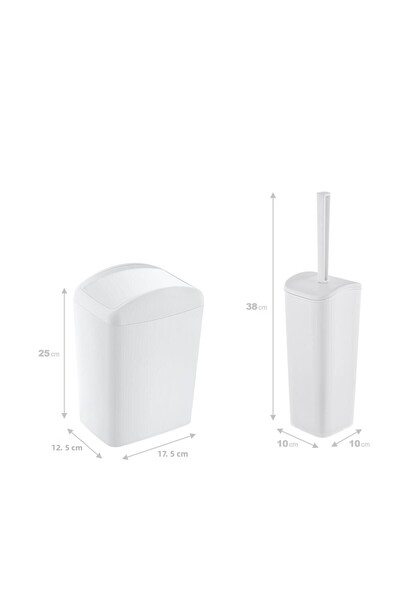 Smartware Soft Trash Can and Wc Brush White