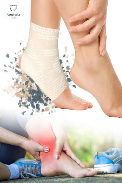 Akestoria Med دعامة رياضية للكاحل وواقي قطعة واحدة باللون البيج SD-0022
