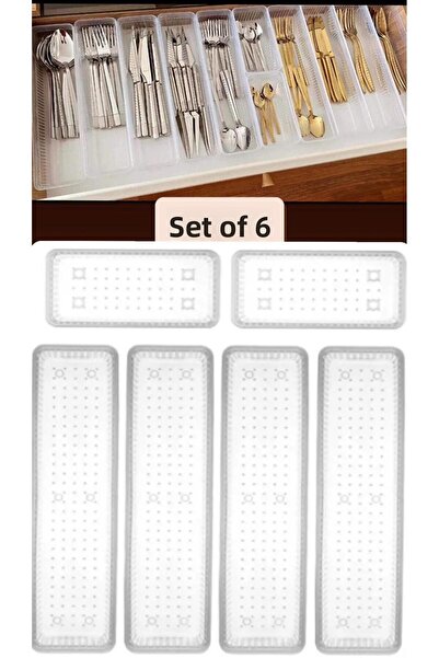 Bayev Bade 6 Pieces 4 + 2 Drawer Organizer Cutlery Organizer - Cutlery Storage Box