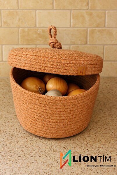 liontim Wicker Covered Basket, Hand Woven, Multi-Purpose Basket, Bathroom and...