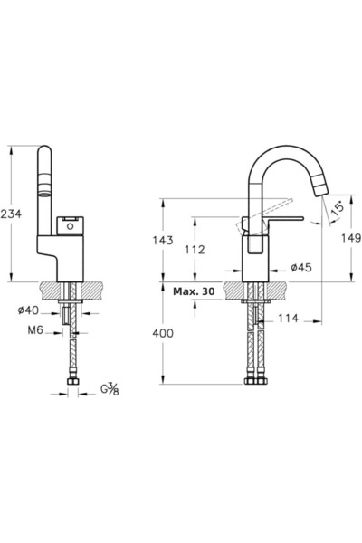 Artema Rotating Pipe Sink Faucet A42548