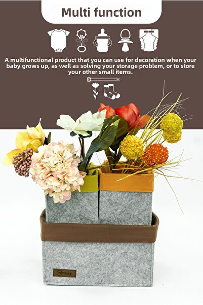 mordesign 3-Piece Drawer and Cabinet Laundry Organizer Set - Foldable Storage Box for Kids Room