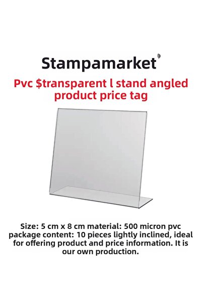 DamgaMarket 10 τεμάχια διαφανής ετικέτα PVC 5x8 cm, ετικέτα ραφιών PVC, θήκη ...