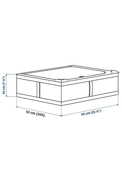 IKEA Zippered Organizing Box 63X53X19 cm Storage Box Polyester Pouch White Color