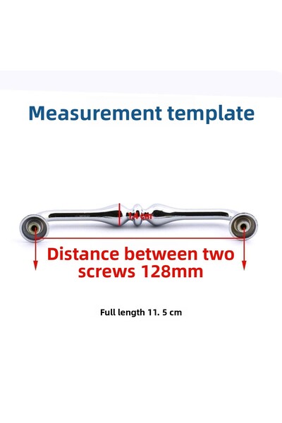 Badem10 Mâner metalic de 128 mm pentru sertar de bucătărie, mâner pentru ușă dulap, culoare crom