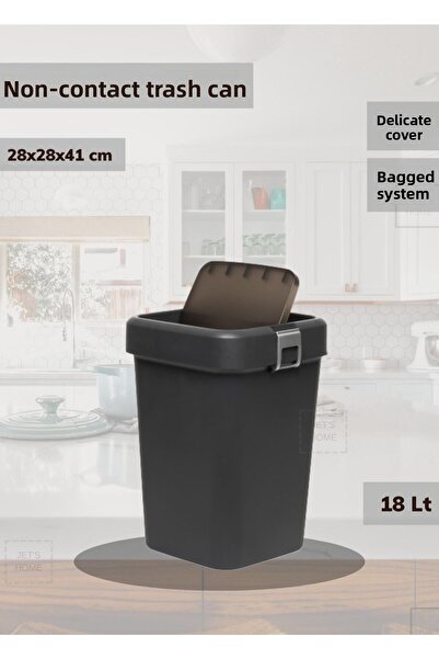 Jet's Home Κάδος απορριμμάτων μπάνιου 18 Lt Κάδος απορριμμάτων μπάνιου Ανθρακ...