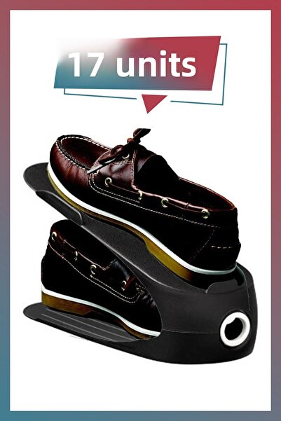 KuzenHome Quality Shoe Ramp 17 Pieces Black - Shoe Organizer Shoe Organizer