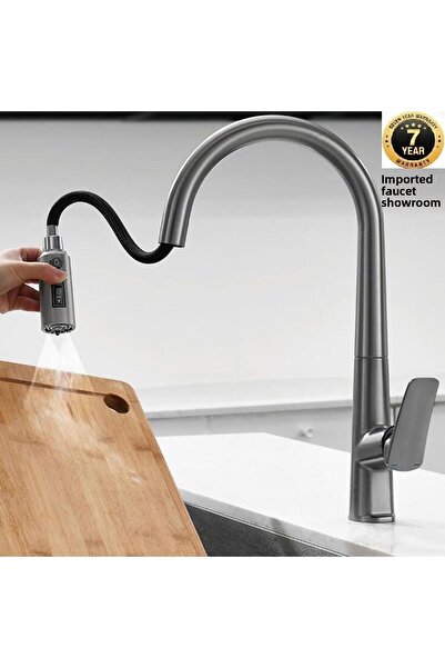 OEM Kitchen Sink Faucet with Water Purification Outlet 2025 New Anthracite with Spiral and Fountain 7 Years Warranty Imported