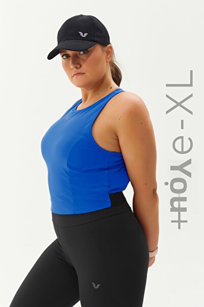 bilcee Top crop pentru femei, albastru închis, cu gâtul rotund, cu susținere pentru sport și pentru zi cu zi, cu susținere pentru corp, 9209