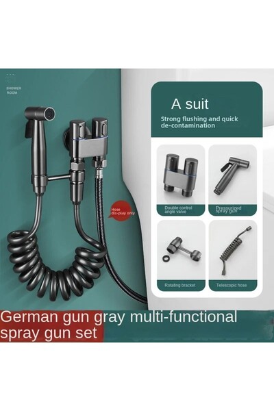 OEM بيديت حمام بلون أنثراسايت، بخاخ مضغوط، خرطوم مقعد المرحاض