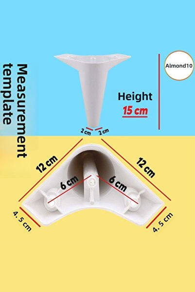 Badem10 Aspen Luxury Furniture Καναπές Πολυθρόνα Μονάδα τηλεόρασης Βάση Πόδι Πόδια Λευκό 15 cm Πόδι (4 ΤΕΜ)