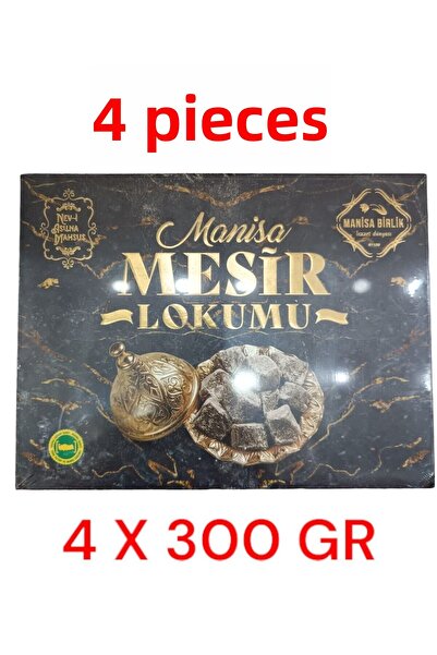 MANİSA BİRLİK Manisa Mesir Turkish Delight - 4 قطع، 300 جرام لكل منها
