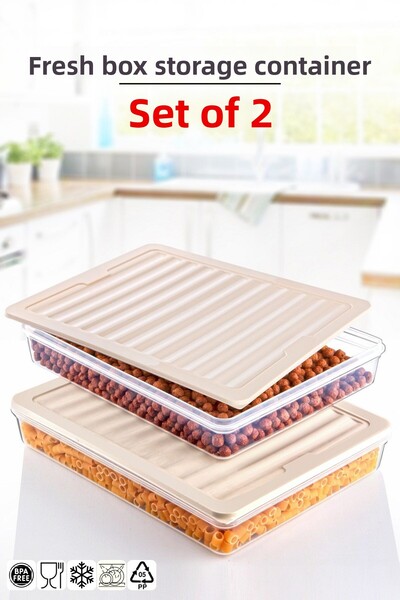 Nandy Home Freshbox Set de 2 - Recipient de depozitare pentru smântână potriv...