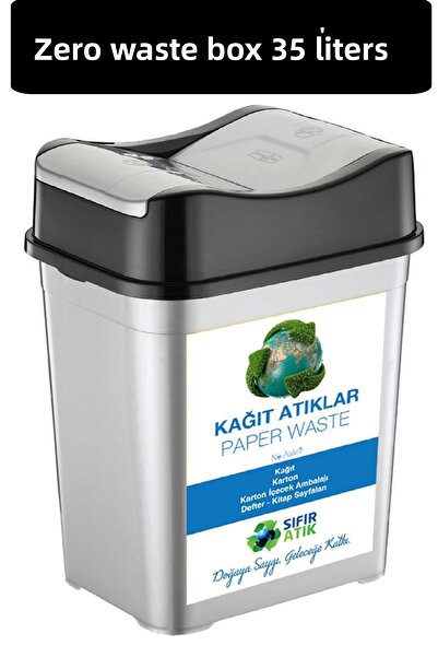 DEEMBRO Zero Waste Bin 35 Lt*4 Pieces Recycling Bin Waste Bucket Plastic Double Lid Waste Bin