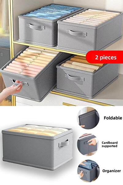 Nanteks Cutie de depozitare pentru îmbrăcăminte pliabilă în dulap 2 bucăți-45...