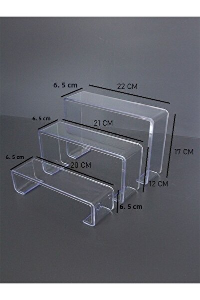 Acar Raf Stojan na vystavení obuvi 3dílná sada žebříku Stupňovité plexi Transparentní