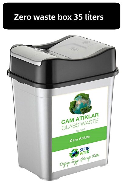 DEEMBRO Zero Waste Bin 35 Lt*4 Pieces Recycling Bin Waste Bucket Plastic Double Lid Waste Bin