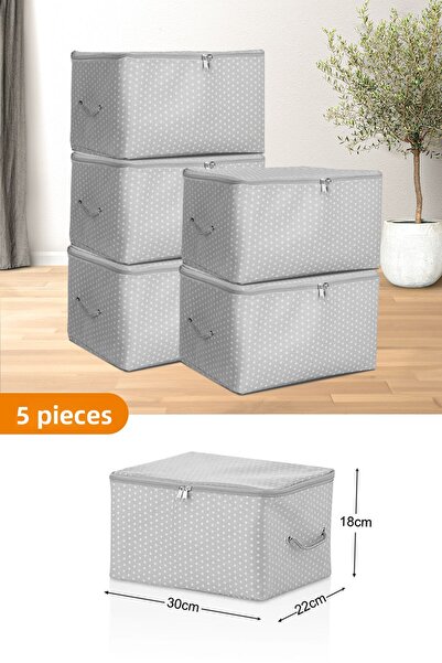 Serstil 5 τεμάχια - Μίνι μέγεθος τυπωμένο Λεπτομερείς γκρι στίγματα τσάντα σέ...