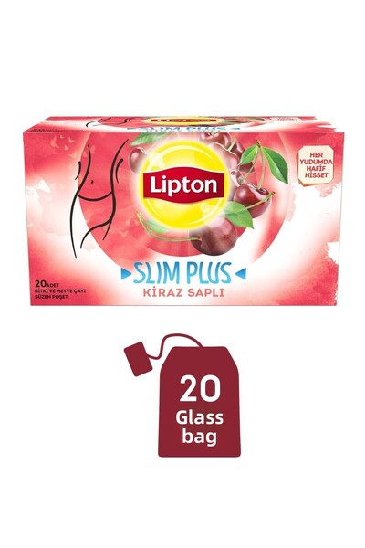 Lipton مجموعة من 20 كيس شاي عشبي بمقبض الكرز