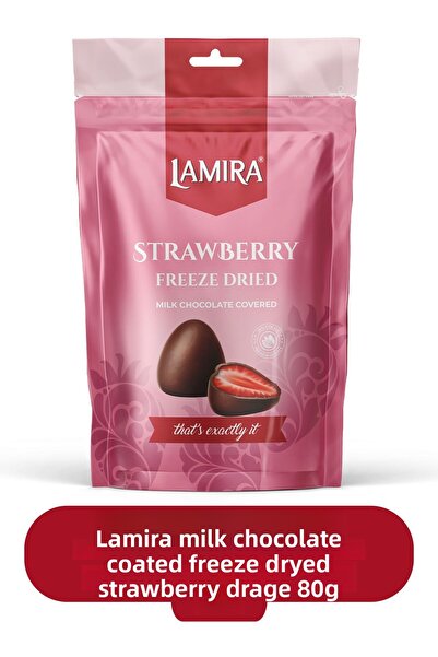 LAMİRA لاميرا شوكولاتة الحليب المغطاة بالفراولة 80 جرام