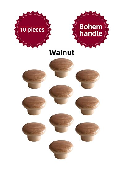 MKLAKS Buton din plastic polimer boem din nuc Diametru 45 mm Mâner Sertar de bucătărie Dulap 10 pachet – Design durabil