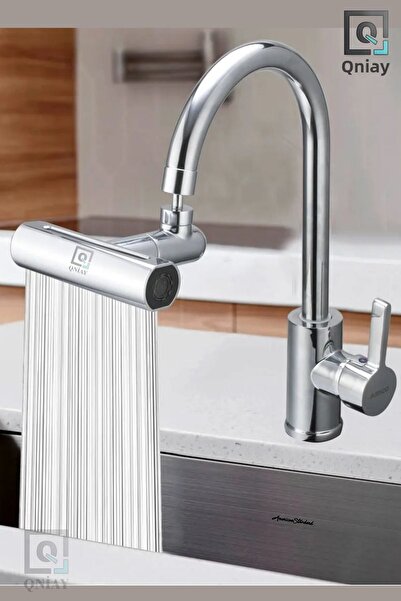 QNİAY New Saving 4 Modes Waterfall Adjustable Faucet Head Kitchen Sink Mixer Sink Faucet