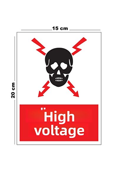 Lucena معدن عالي الجهد 15 سم × 20 سم علامة تحذير علامة تحويل