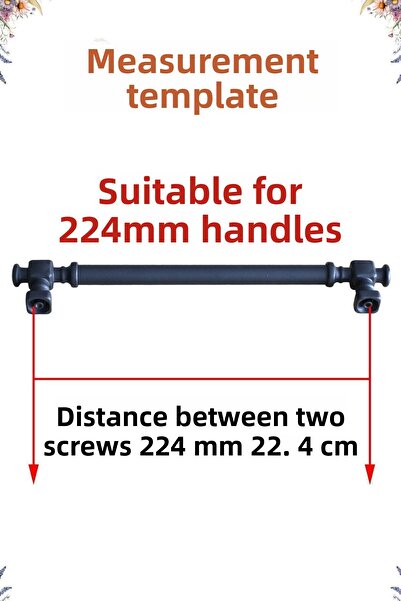 Badem10 Talas Negru Plat Metal 224 Mm 22,4 Cm Mobilier Bucătărie Sertar Dulap Dulap Capac Mâner Mâner