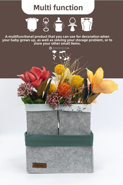 mordesign 3-Piece Drawer and Cabinet Laundry Organizer Set - Foldable Storage Box for Kids Room