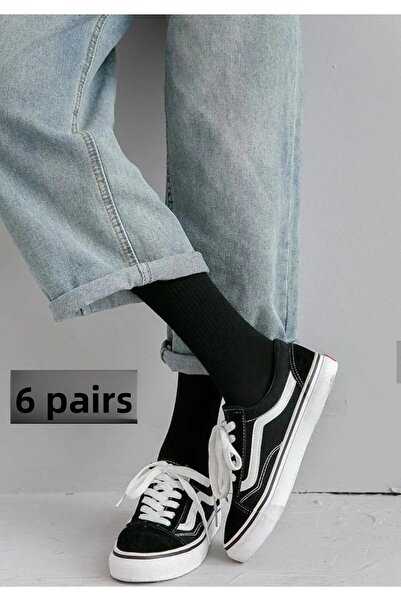 CFNY SOCKS 6 чифта икономичен пакет за мъже и жени унисекс чорапи дълги тенис чорапи цветни шарени колежански чорапи