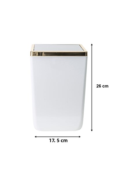 Prima Nova Κάδος απορριμμάτων Τοσκάνης 6 Lt Λευκός Χρυσός