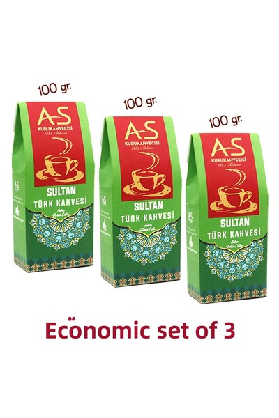 AS Kurukahvecisi Sultan Turkish Coffee Economical Set of 3