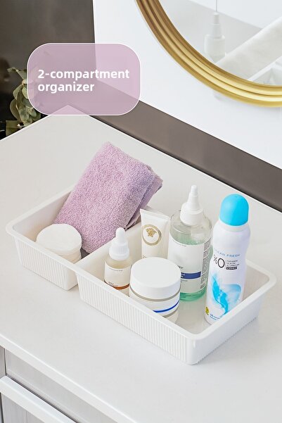 Porsima WH-72 Organizator multifuncțional cu două compartimente în sertar alb...