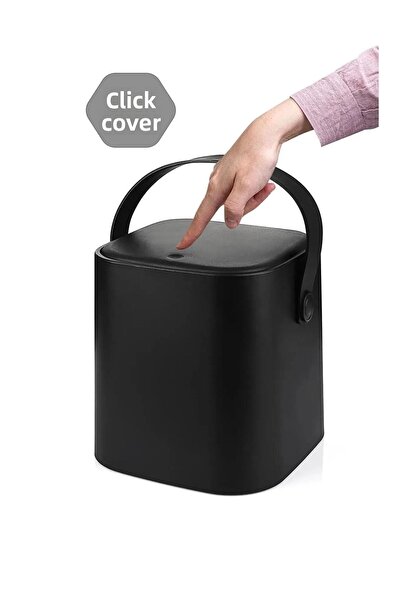 ALİNA HOME New Generation Smart Lid Leather Handle Countertop Kitchen Trash Can 4 Liters