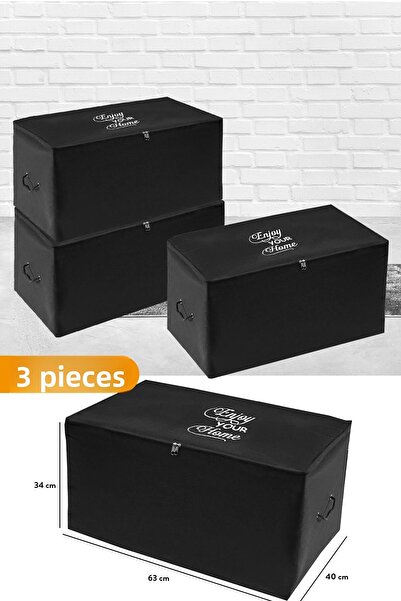 Serstil 3 Τεμάχια - Μεσαίο Μέγεθος Μαύρη Τσάντα 63 Χ 40 Χ 34 Εκ