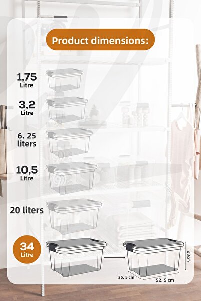 Vienev 2-Piece 34-Liter Storage and Storage Box with Lock Lid 33116