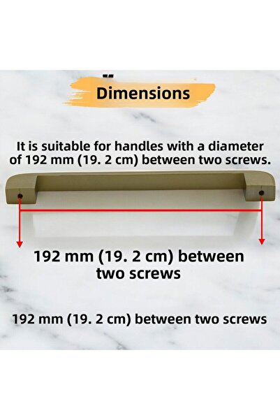Badem10 Zehra (192 mm - 19,2 cm) Mobilier din metal auriu mat Sertar de bucătărie Dulap dulap Mâner Mâner Mâner