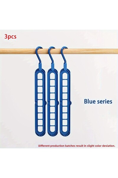 Choice 3 قطع من الشماعات البلاستيكية القابلة للطي ذات 9 فتحات، شماعات تنظيم ا...