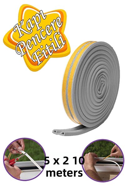 GLASWEN 5x2 = 10 متر شريط نافذة الباب رمادي لاصق لاصق عازل بارد