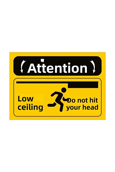 ünalgrup تحذير علامة تحذير للسقف المنخفض مقاس 19 × 25 سم