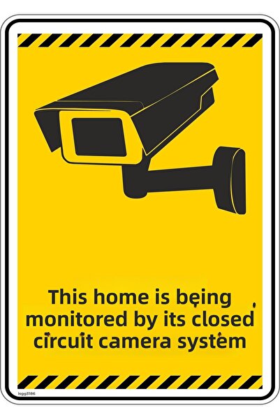 isgtabelam 15x20 سم/3 قطع/ملصق مضيء هذا المنزل يُراقب بواسطة نظام كاميرا مغلق...