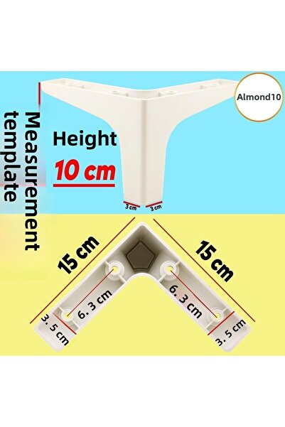 Badem10 Sedef Luxury Furniture Sofa Coffee Table Tv Unit Seat Leg 10 cm White Legs (4 Pcs)