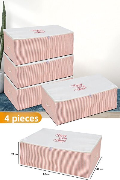 Serstil 4 bucăți - resturi mari sub bazin cu dungi roz 62 x 46 x 22 cm