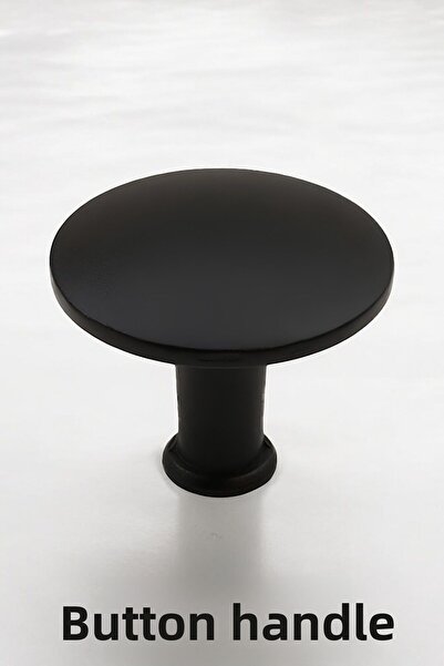 Badem10 Μαύρο μεταλλικό ματ - Έπιπλα με μεγάλο κουμπί, συρτάρι κουζίνας και λαβές πόρτας