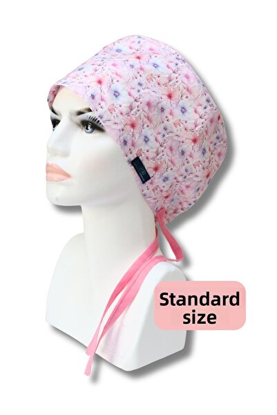 doktorbonem قبعة جراحية ذات حجم قياسي على شكل زهور وردية، قبعة مستشفى للطبيب ...