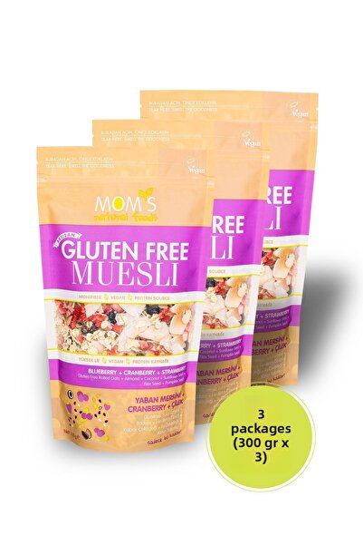 Mom's Natural Foods 3 عبوات موسلين خالية من الغلوتين 300 جم