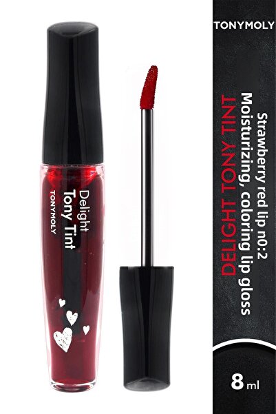 TONYMOLY مرطب شفاه مخملي بنكهة الفراولة الحمراء من توني - يدوم طويلاً، 8 مل