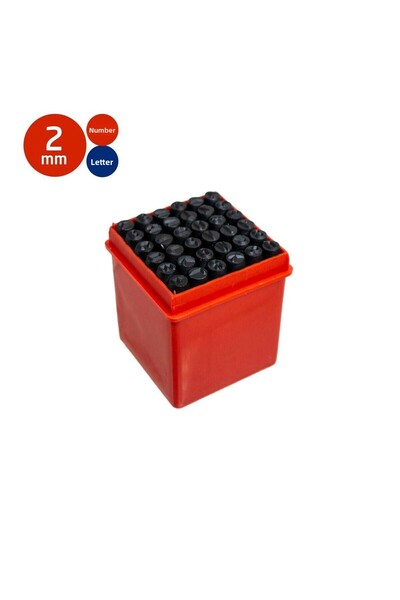 Partner طقم دباسة أرقام الحروف الفولاذية PT03040 2 مم (36 قطعة)