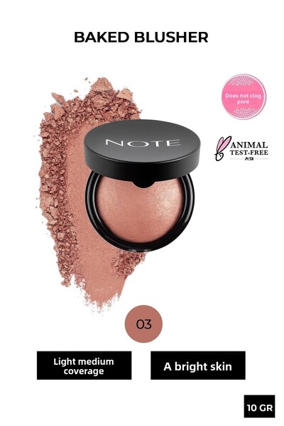 NOTE 03 Oriental Pink Baked Blusher Luminous Baked Powder Blusher